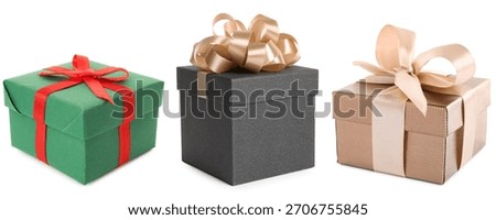 Set of gift boxes isolated on white