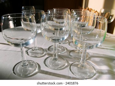 Set of glasses on a table