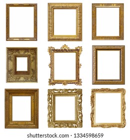 Set Golden Frames Paintings Mirrors Photos Stock Photo 1334598659 ...