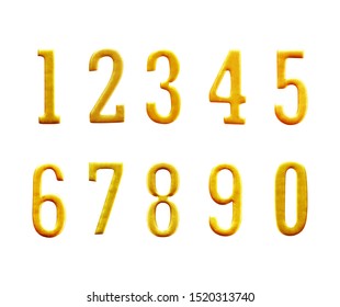 Set Arabic Numbers Yellow Plastic Glass Stock Illustration 1294871908