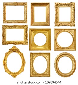 Set of golden vintage frame isolated on white background - Shutterstock ID 109894544