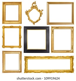 Set of golden vintage frame isolated on white background - Shutterstock ID 109919624