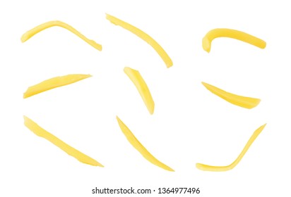 Set of grated cheese on a white background - Shutterstock ID 1364977496