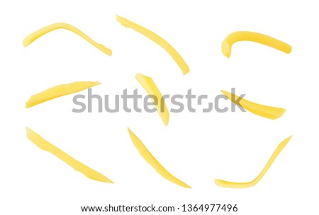Set of grated cheese on a white background