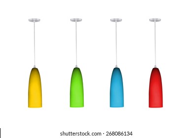 Set of hanging lamp isolated on white background.  - Powered by Shutterstock