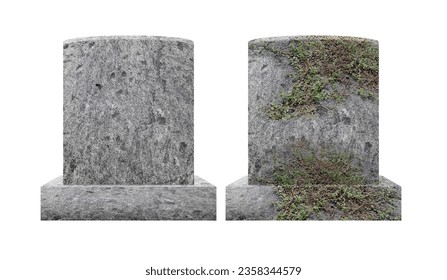 Set of Headstone Isolated on White Background.