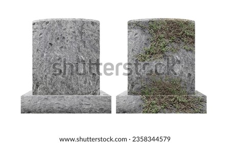 Set of Headstone Isolated on White Background.