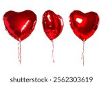 Set Heart red balloons, valentines, love,  wedding romantic over