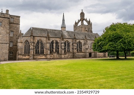 Set of historic buildings of medieval construction of the University of Aberdeen, Scotland, UK.