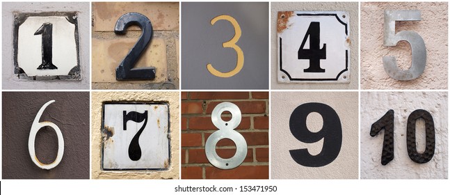 Set Of House Numbers From 1 To 10