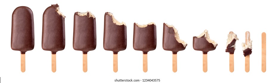 set of ice cream chocolate covered 