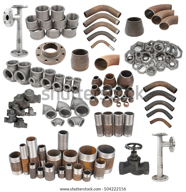 Set Iron Pipe Fittings Isolated Over Stock Photo 104222156 | Shutterstock