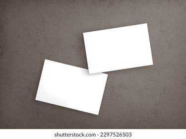 Set of isolated business card on concrete surface