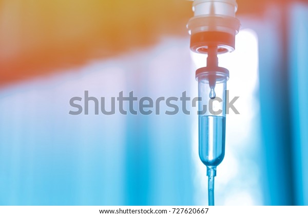 Set iv fluid intravenous drop saline drip\
hospital room,Medical Concept,treatment emergency and injection\
drug infusion care\
chemotherapy.