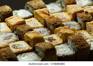 
set of Japanese rolls in full frame - Shutterstock ID 1738085885