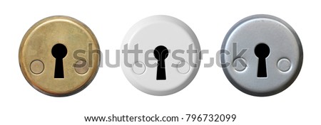 Set keyholes isolated on white background