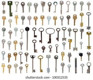 Set Of Keys Isolated On White Background