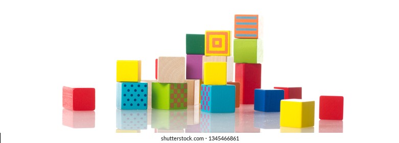 Set of kid toys isolated on white background