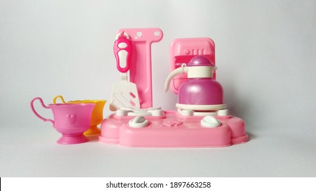 Set Of Kids Dishes. Children's Toys. Children's Kitchen Game. Kitchen Utensils.