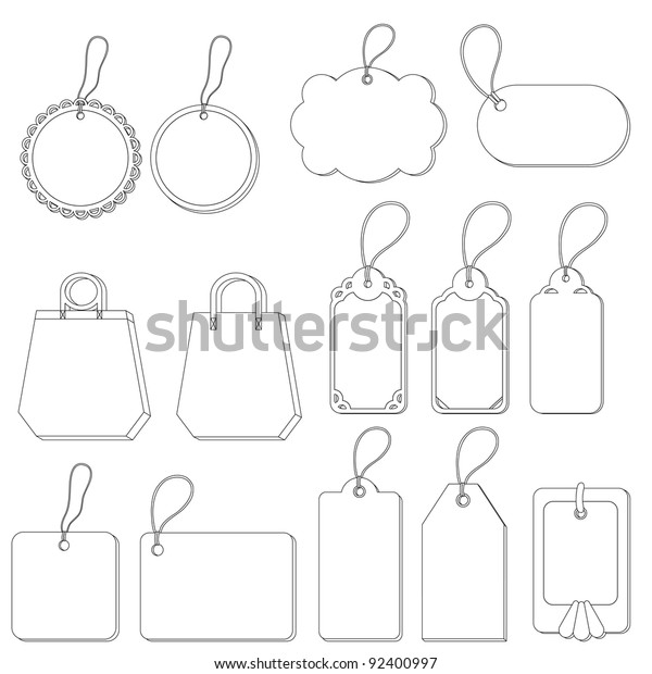 Set Labels Tags Ropes Contours On Stock Photo (Edit Now) 92400997