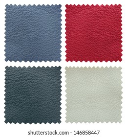 set of leather samples texture