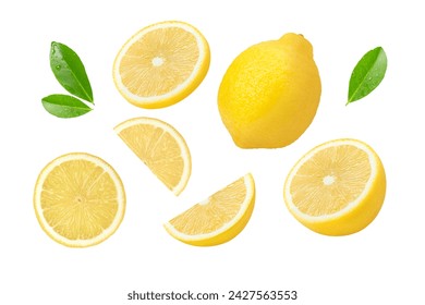 Set of lemon with slice isolated on white background. - Powered by Shutterstock