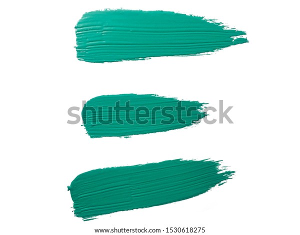 Set Light Green Paint Brush Strokes Stock Photo 1530618275 | Shutterstock