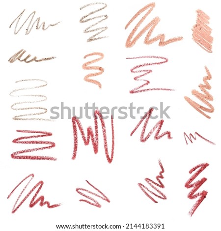 set of Lip liner stroke on white background