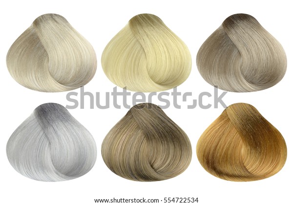 Set Locks Six Different Blonde Hair Stock Photo Edit Now 554722534