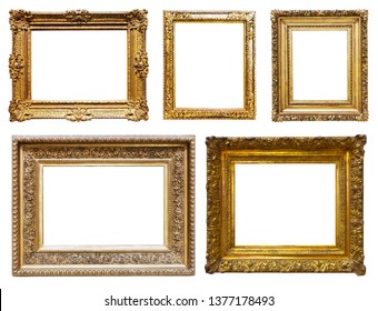 Set Luxury Gold Picture Frames Isolated Stock Photo 1377178493 ...