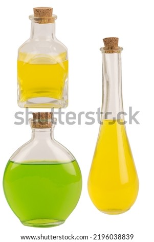 Set of magic potion bottle isolated on a white background. Cut out.