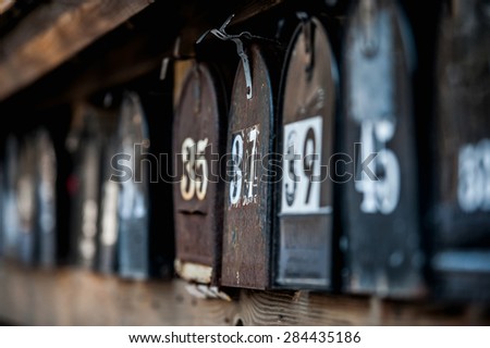 A set of mailboxes.