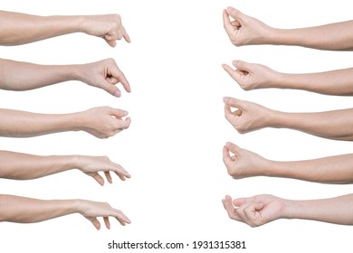 Set of Man hand to hold something, Isolated on white background with clipping path. - Shutterstock ID 1931315381