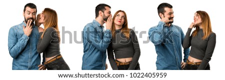 Similar – Image, Stock Photo Young couple screaming to each other