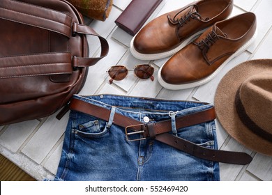 Set Of Mans Fashion And Accessories