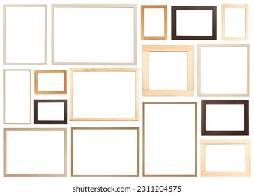 Set of many different frames isolated on white - Shutterstock ID 2311204575