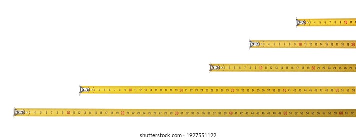 Set with measuring tapes on white background, banner design - Shutterstock ID 1927551122