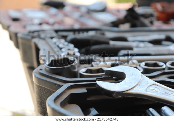 Set of mechanic tools,\
repair car