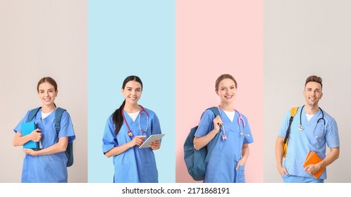 Set of medical students on colorful background - Powered by Shutterstock