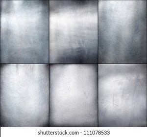 Set metal plate steel background. Hi res