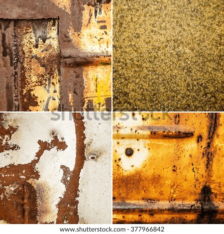 set of metallic rust texture background