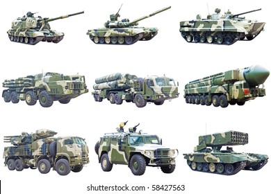 Set Of Military Vehicles