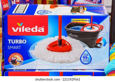 A Set For Mopping Floors On A Store Shelf. April 7, 2022 Beltsy Moldova.