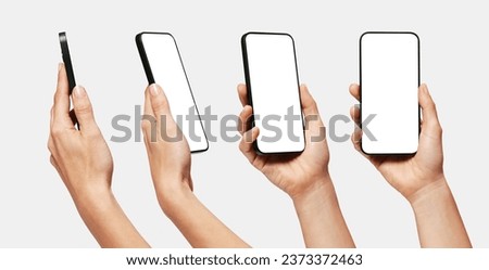Set, Motion sequence of woman's hand holding a smartphone, isolated, Pack	
