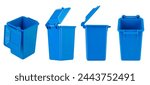 Set multi colors recycling bins isolated on white background. Garbage, trash bin. File contains clipping path.