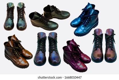 different color boots