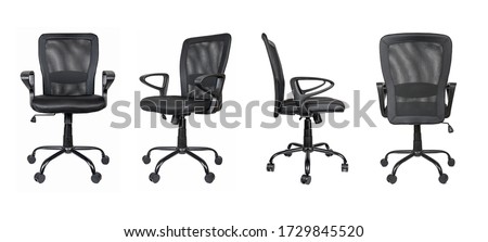 Set of Office chairs isolated on white background.