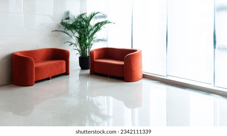 Set of office furniture near the window - Powered by Shutterstock