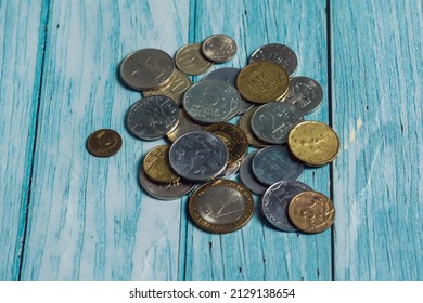 Set of old coins of different states - Shutterstock ID 2129138654