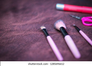 Set Of Old Makeup Brushes